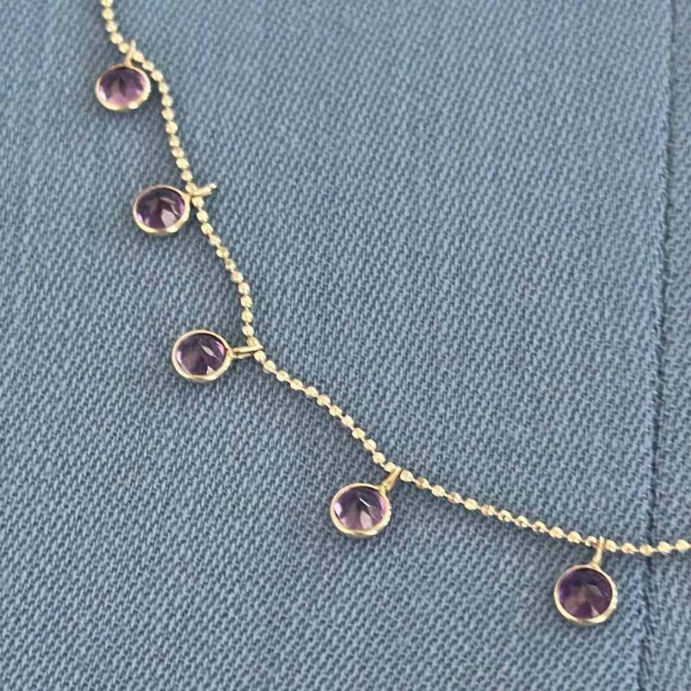 14 karat white gold and amethyst necklace. - Picture 4 of 6